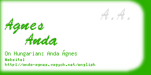 agnes anda business card