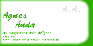 agnes anda business card